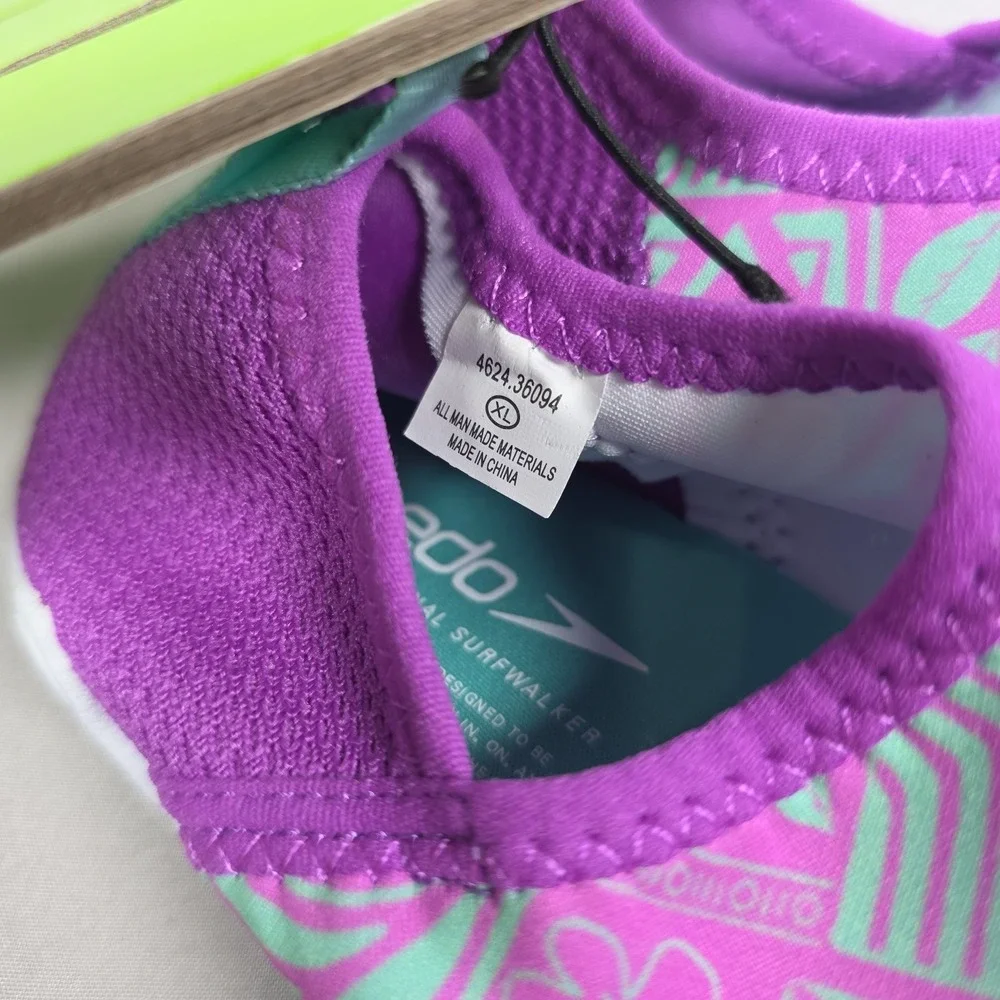 Speedo Purple Teal Splash And Sun Water Shoes Kids XL